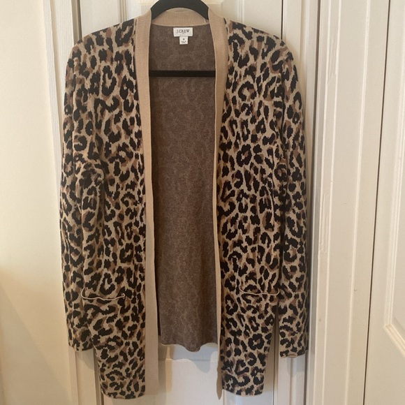 J Crew Animal Print Cardigan. Size Small. - Picture 2 of 4